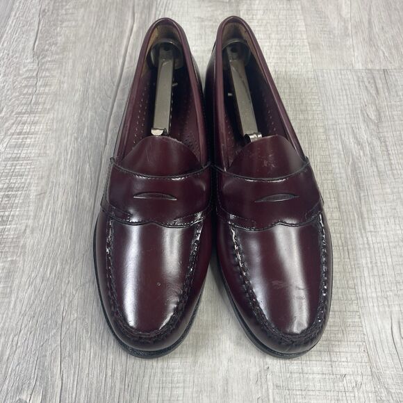 EUC G.H. Bass Weejuns Men’s 8.5 B Logan Loafers Burgundy Leather Casual Preppy G - Picture 3 of 12